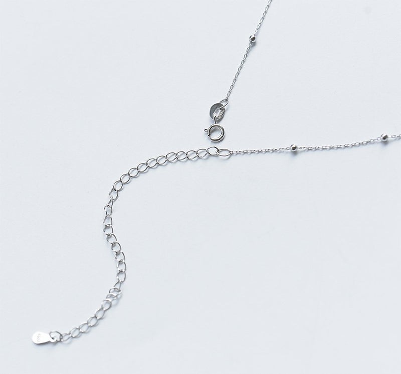 Amkaka Minimalist Sterling Silver Choker Necklace Thin Bead Ball Necklace (Silver) - Image 4
